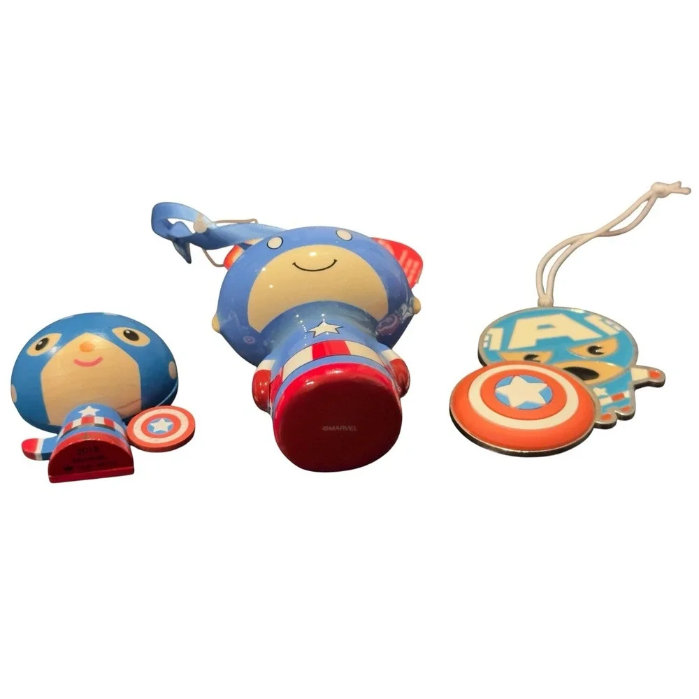 Set of‎ 3 Hallmark Itty Bitty Marvel Captain America Ornaments